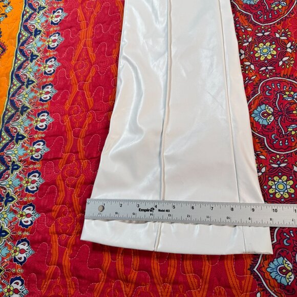 Revice White Vegan Leather Mid-Rise Flared Wide Leg Pants 23 (ACT22x33) NWT - Picture 10 of 16